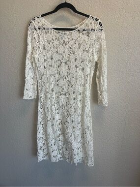 Ralph Lauren White Crochet Lace Midi Dress